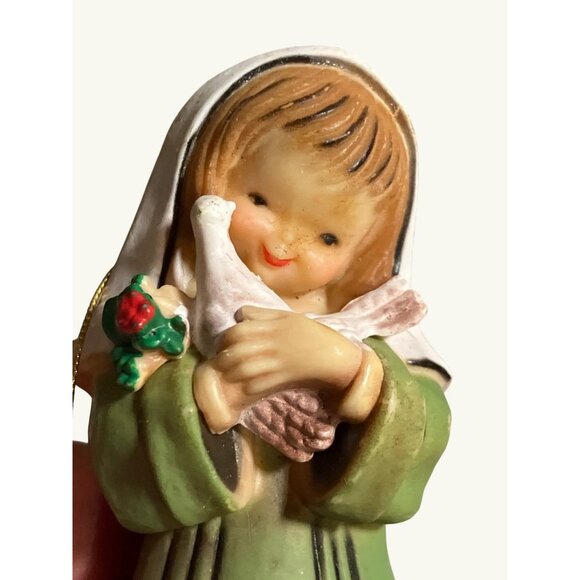 Vintage Angel Ornaments With Birds and Flowers Set Of 2 - Picture 6 of 11